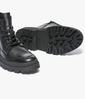 LEATHER BOOT WITH LACES AND TRACK SOLE