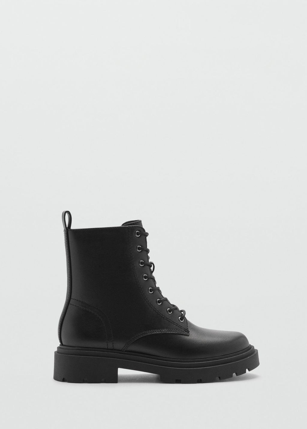LEATHER BOOT WITH LACES AND TRACK SOLE