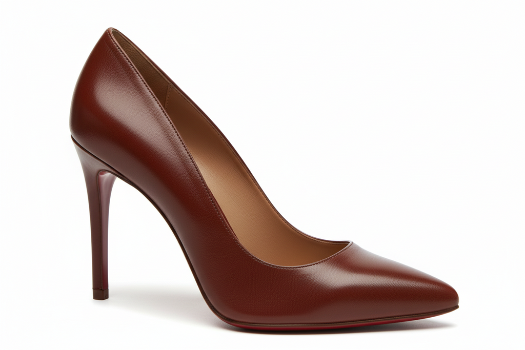 high-vamp leather pump