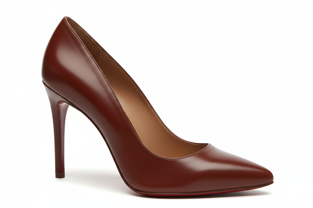 high-vamp leather pump
