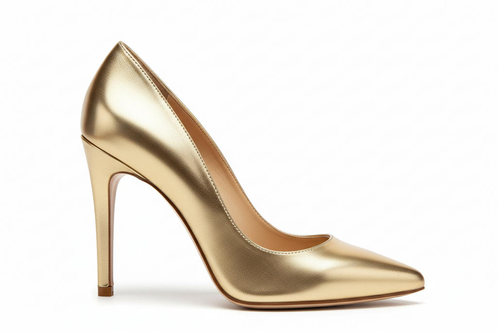 high-vamp leather pump