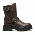 leather biker buckle boot (chunky sole)