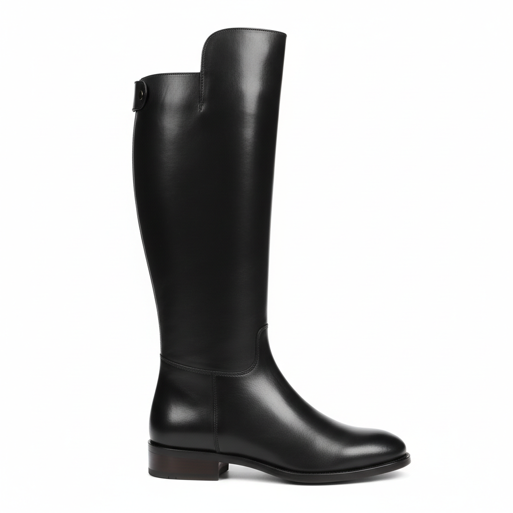 Leather Knee-High Riding Boot