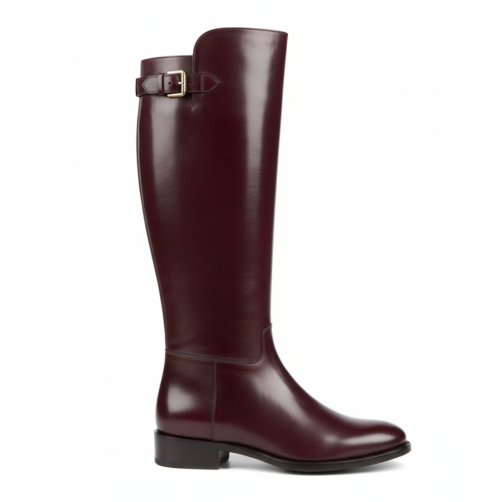 Leather Knee-High Riding Boot