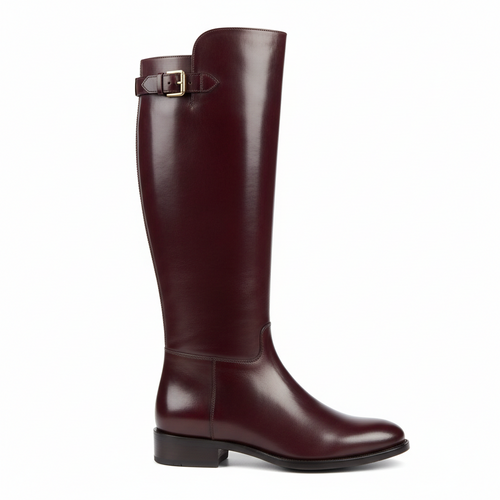 Leather Knee-High Riding Boot