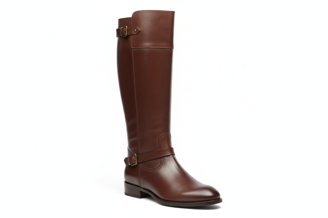 Leather Knee-High Riding Boot