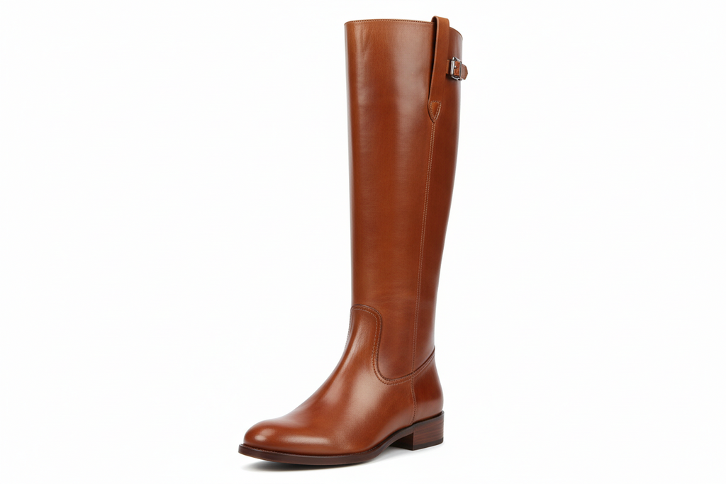 Leather Knee-High Riding Boot