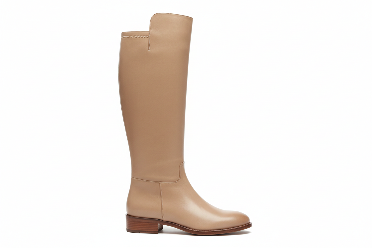 Leather Knee-High Riding Boot