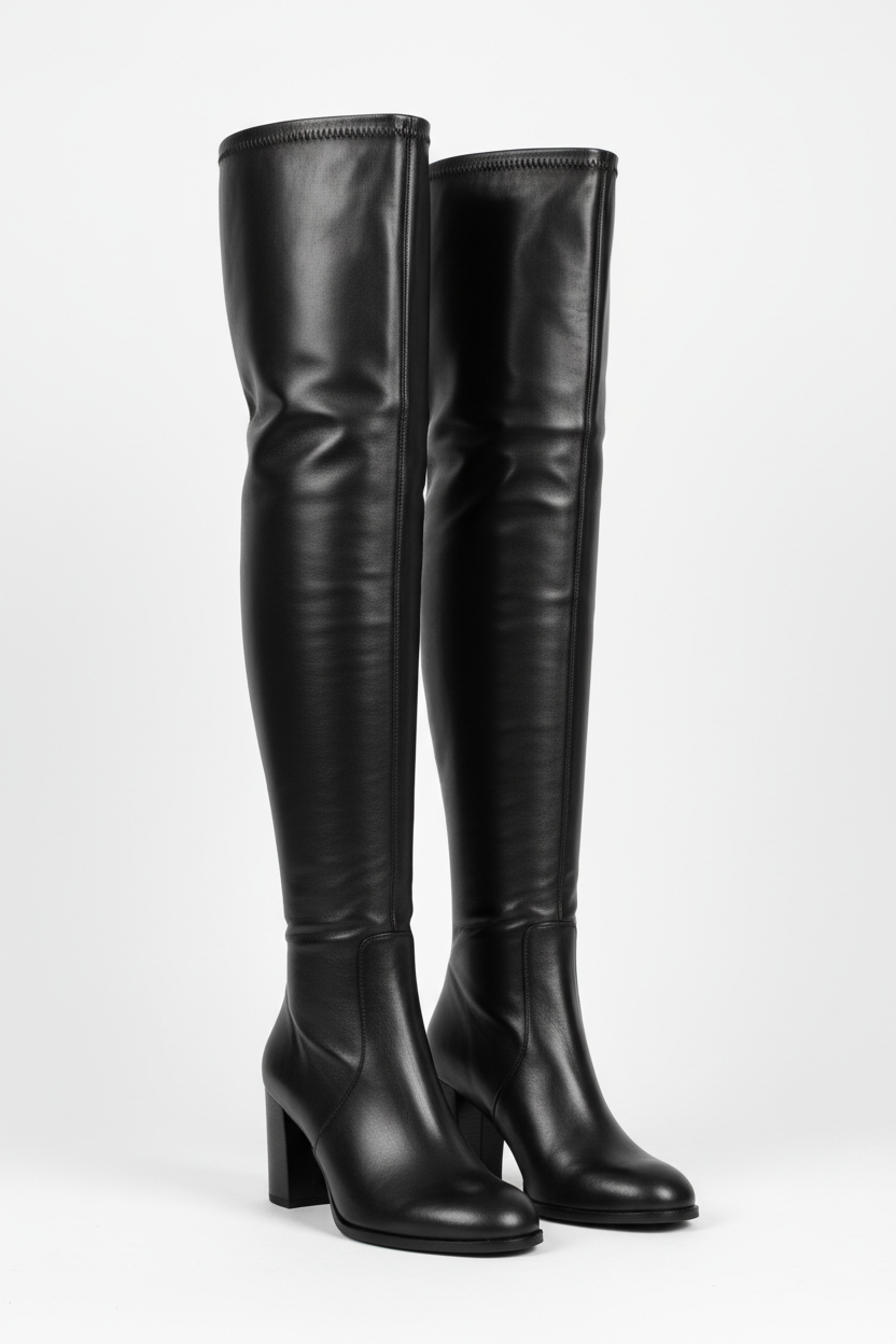 Leather Over-The-Knee Thigh-High Boot