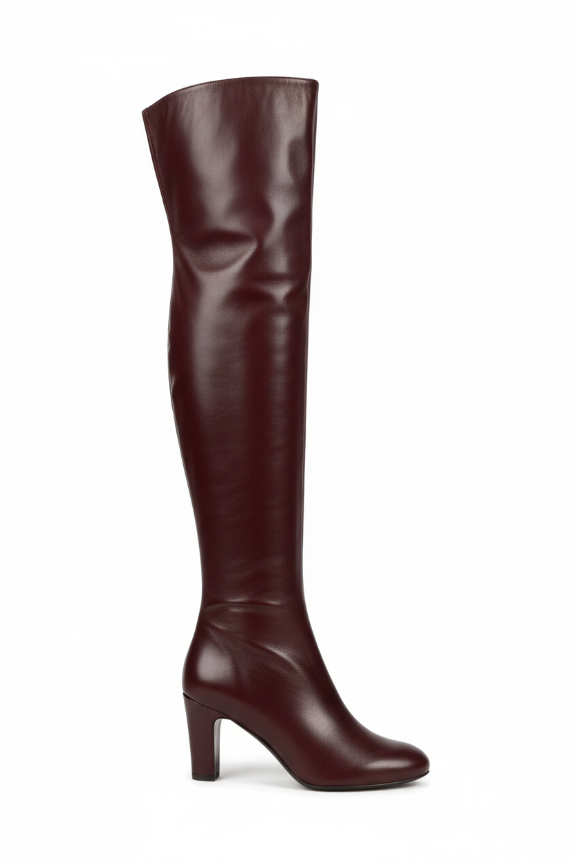 Leather Over-The-Knee Thigh-High Boot