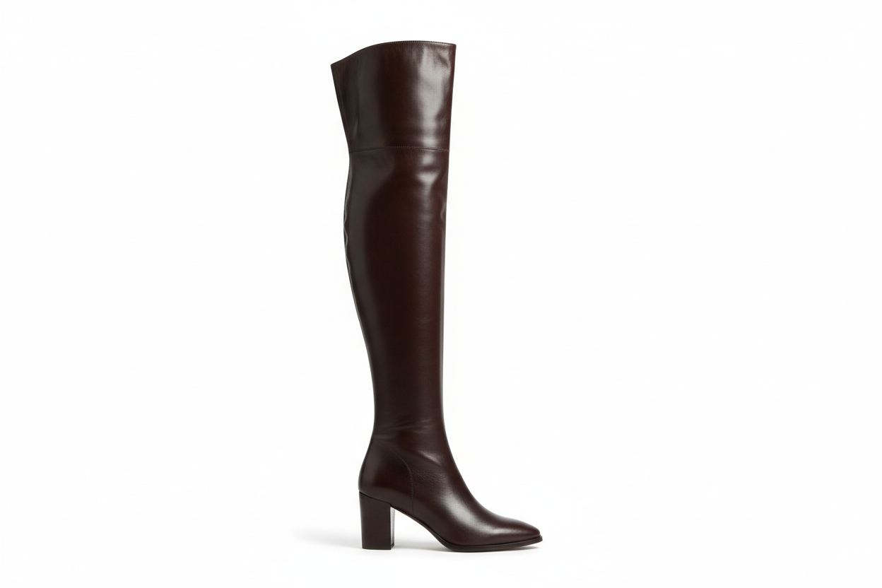 Leather Over-The-Knee Thigh-High Boot