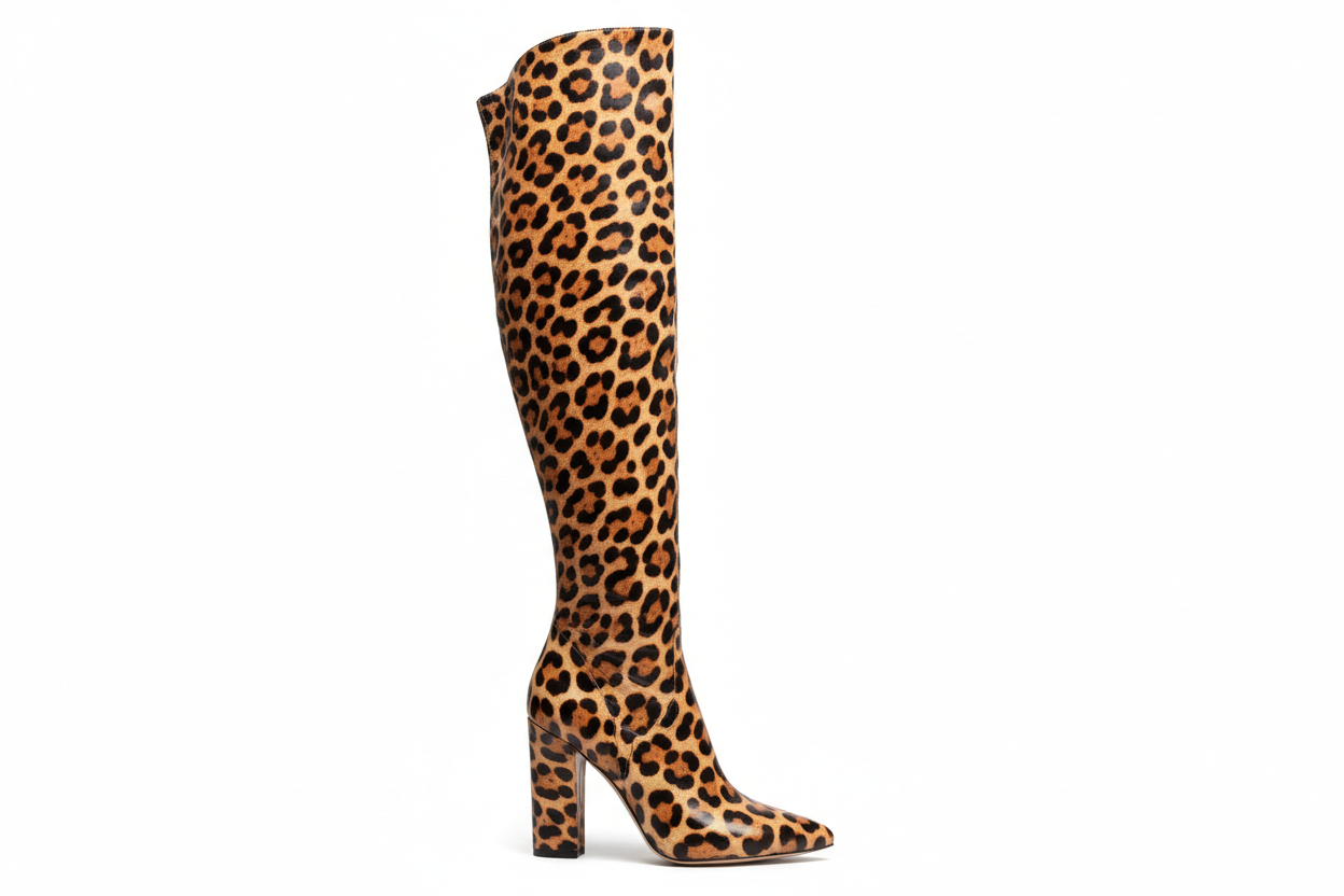 Leather Over-The-Knee Thigh-High Boot