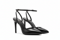 Leather Stiletto Ankle-Strap Pointed Heel