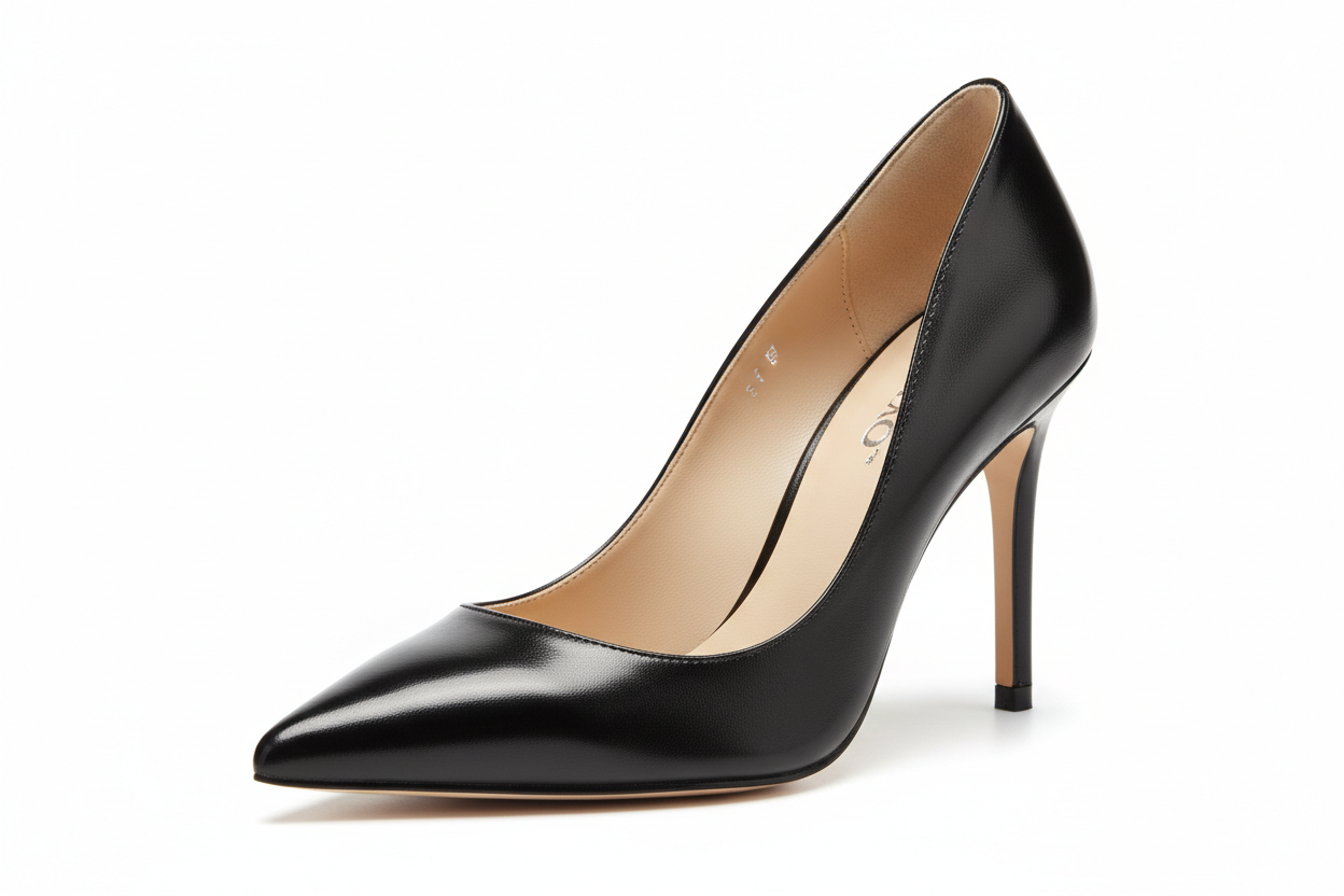 Metallic Leather Pointed-Toe Dress Pump