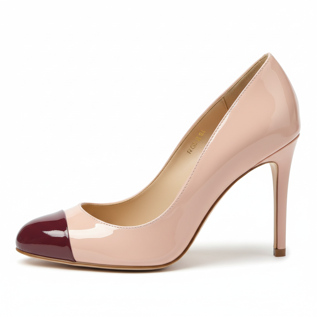 Patent Leather Cap-Toe Stiletto Pump