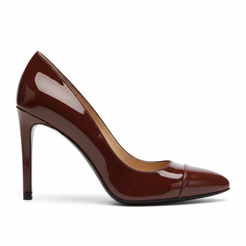 Patent Leather Cap-Toe Stiletto Pump