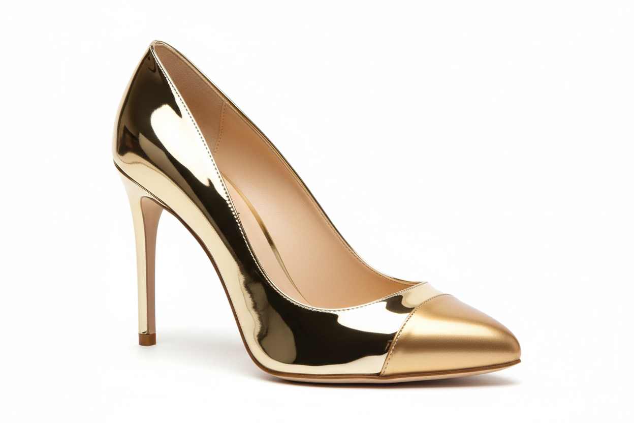 Patent Leather Cap-Toe Stiletto Pump