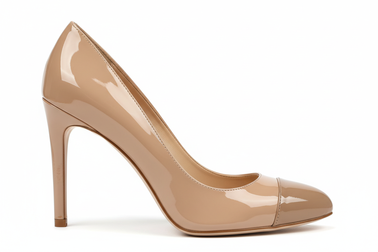 Patent Leather Cap-Toe Stiletto Pump