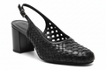 Woven Leather Slingback Block Heel